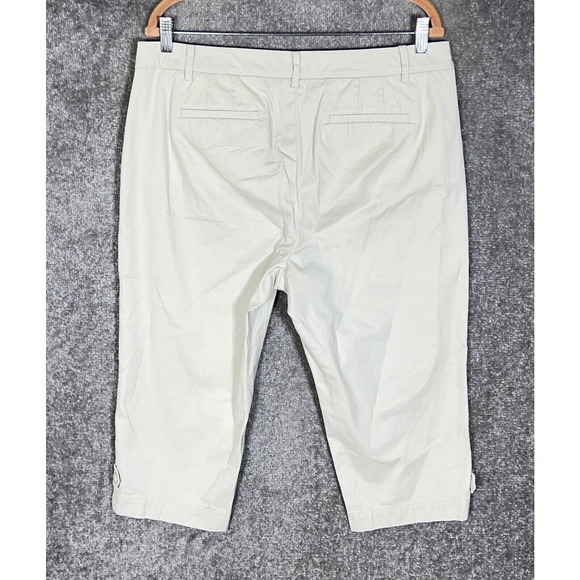 Talbots Petite Perfect Skimmer Capri Pants Womens Size 14P Stretch Beige Pockets - Picture 2 of 9